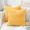 Home Brilliant Yellow Throw Pillow Covers 18x18 Set of 2 Super Soft Couch Pillow Covers Decorative Striped Corduroy Mustard Throw Pillows for Couc...