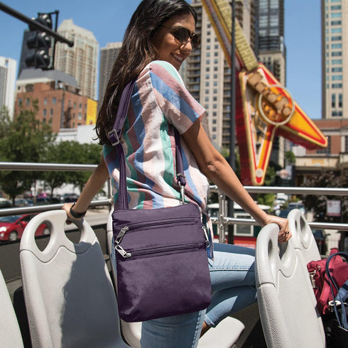 Travelon Anti-theft Classic Slim Double Zip Crossbody...