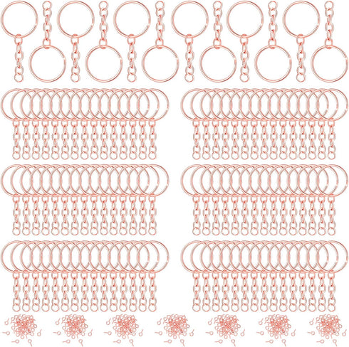 Hotop 360 Pcs Key Rings for Crafts Keychain Making Kit Including 90 Open Jump Rings Connectors,180 Small Screw Eye Pins Hooks for DIY Keychain Sup...