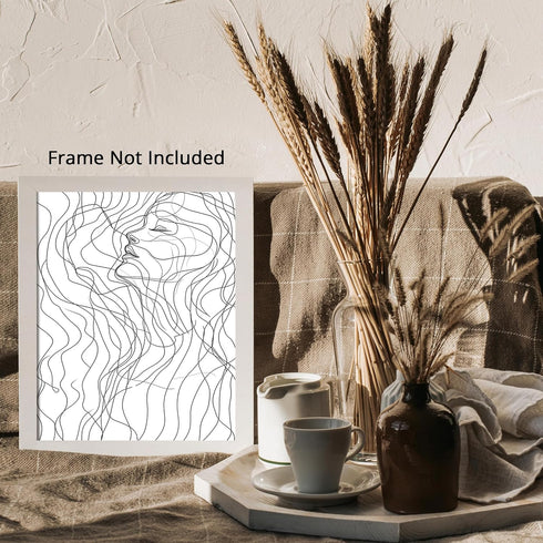 Posterizer 1 pcs-line art minimalist art work resmbling a face 3-Abstract & Modern Art Gift for Men Women Entrepreneur Teens Decor for Home & Off...