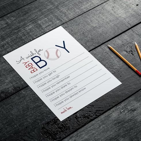Baseball Wishes for Baby Shower (20 Pack) Cute Words of Wisdom for Boys - Baby Shower Game Planning & Guest Book Alternative - 4x6 Keepsake Activi...