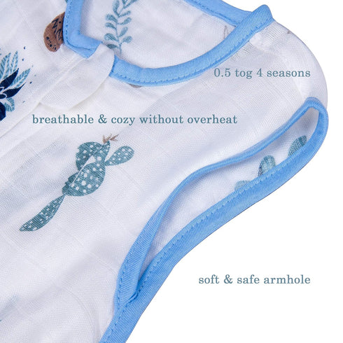 Toddler Sleeping Sack Muslin Cotton 1-2T Lightweight 0.5 Tog Summer Baby Wearable Blanket Thin Infant Sleeping Bag Breathable Soft 12-24M Sleevele...