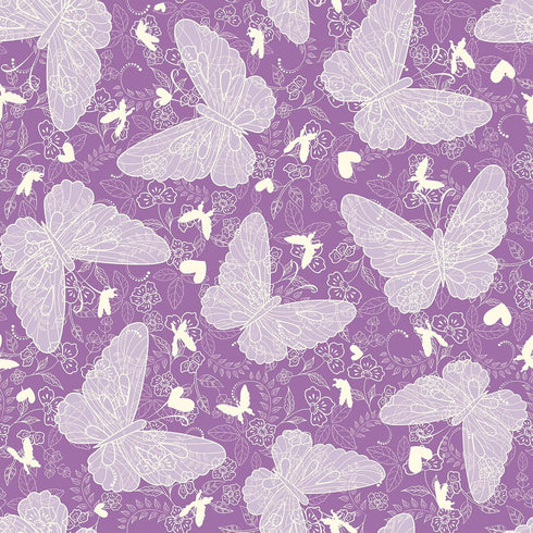 Purple Butterfly Floral Wallpaper Peel and Stick Violet Flower Wallpaper Removable Temporary DIY Contact Paper for Cabinet Drawer Bedroom Girls Ro...