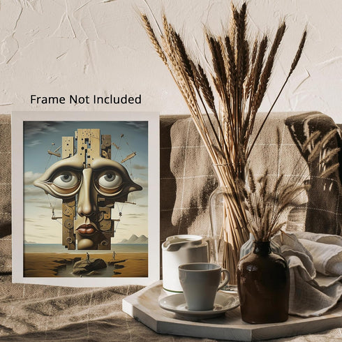 Posterizer 1 pcs-futuristic robotic steampunk head building-Abstract & Modern Art-Fantasy & Fiction Art-Gift for Art Lovers-Decor for Home & Offic...