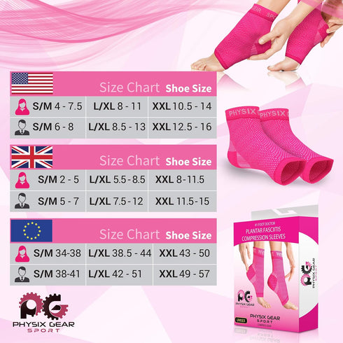 Physix Gear Sport Plantar Fasciitis Socks with Arch Support for Men & Women - Ankle Compression Sleeve, Toeless Compression Socks Foot Pain Relief...