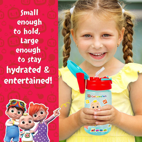 Creative Kids Cocomelon Decorate Your Own Water Bottle BPA Free with 4 Sheets of Stickers - Leak-Proof, Pop-Up Spout Cover - Easy to Grip School o...