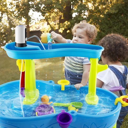 Water Table Pump: 3 Hours of Non-Stop Work Fun for Kids Battery Powered Water Outdoor Pump for Water Table White...