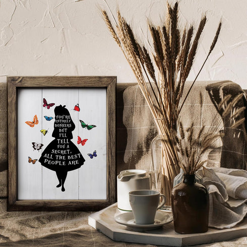 Posterizer 1 pcs-You're entirely bonkers-Alice in Wonderland quotes-Movie & Cinema Art-Gift for movie lovers-Gift for Men Women Entrepreneur Teens...