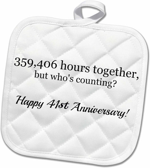 3D Rose Happy 41St Anniversary-359406 Hours Together Pot Holder, 8 x 8...