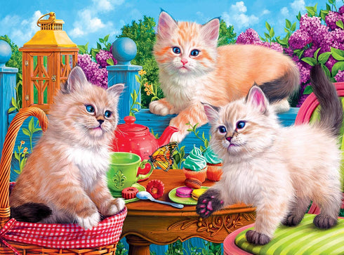 RoseArt - Fancy Cats - Kitten Tea Party - 750 Piece Jigsaw Puzzle for Adults...