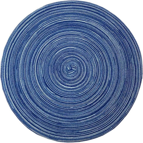 WAZAIGUR Red-A?Placemats,Round Placemats for Dining Table Set of 4 Woven Heat Resistant Non-Slip Kitchen Table Mats Diameter 14 inch(Blue)...