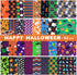 32 Pieces 10 x 10 Inches Halloween Fabric Holiday Quilting Fabric Halloween Fat Quarters Printed Fabric Sewing Craft Fabric Bat Pumpkin Ghost Skul...