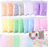 Slime Foam Beads Floam Balls – 18 Pack Pastel Microfoam Beads Kit 0.1-0.14 inch (90,000 Pcs) Micro Colors Rainbow Fruit Beads Craft Add ins Homema...