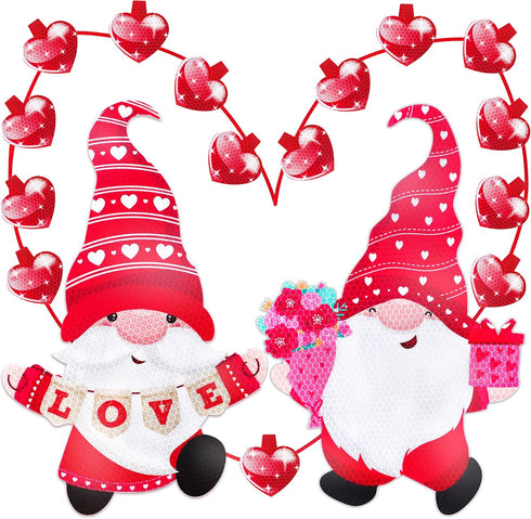 29PCS Valentines Day Car Refrigerator Decorations - Reflective Valentine Gnome Heart Magnets Decor Party Ornaments Accessories...