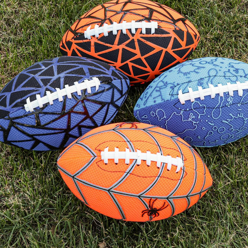 AMOR PRESENT Inflatable Waterproof Football, 9.3 Inch Practice Football with Special Grip Pattern Rubber Football for Kids Outdoor Games (Random C...