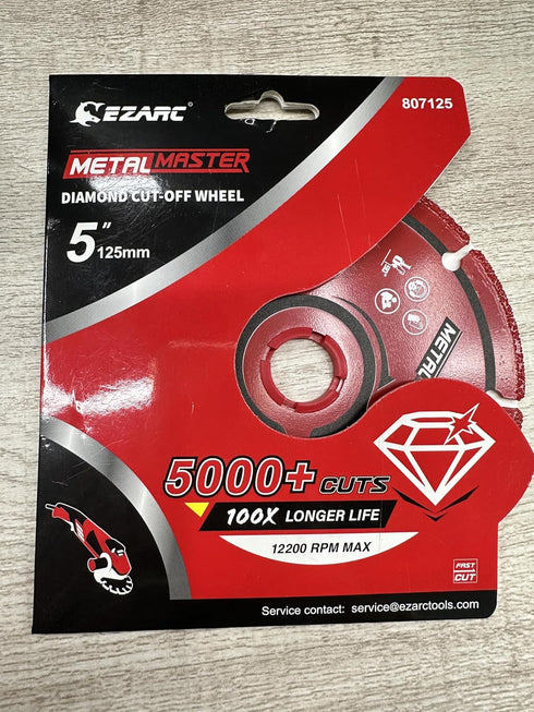 EZARC Diamond Cutting Wheel 5'' x 7/8 Inch for Metal, Cut Off Wheel with 5000+ Cuts on Rebar, Steel, Iron and INOX...