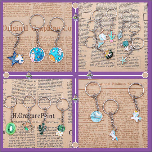 HAUTOCO 100pcs Keychain Rings with Chain and Jump Rings, 1 inch Split Key Ring with Chain Heavy-Duty Keychain Rings Bulk for Craft Making Jewelry ...