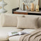 Kevin Textile Decorative Toss Pillow Case Star Faux Linen Cushion Cover for Chair, 12x20-inch (30x50cm), 2 Packs, Light Beige...