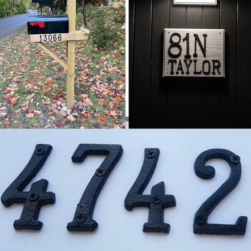 House Address Letters- 3 Inch High Innovative Wrought Iron Numbers, Vintage Nail on Die Cast Mailbox Letters,Letter N...