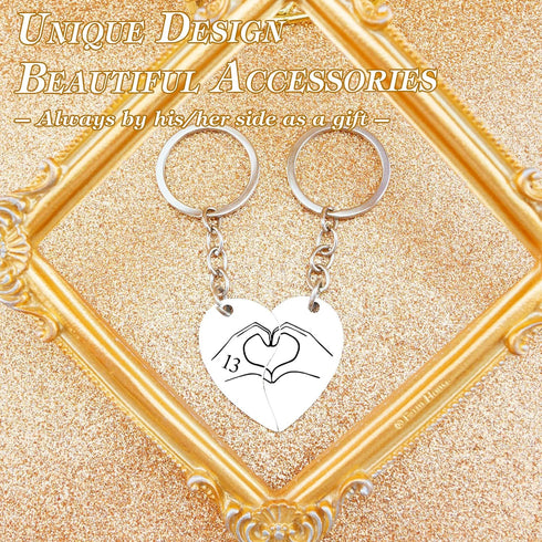 Ibiwe 13 Keychain Gifts For Women Stuff Car Accessories For Lover Jewelry Matching Keychains For Couples Friends Bestie...