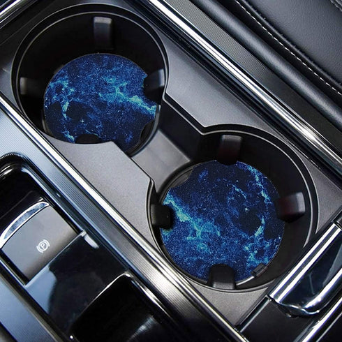 WOCOCN Car Coasters,Cup Holder Coasters for Car,2.75inch Anti Slip and Absorbent,Cute Accessory Decor for Cup Holder,Pack of 2 (Blue Sky)...