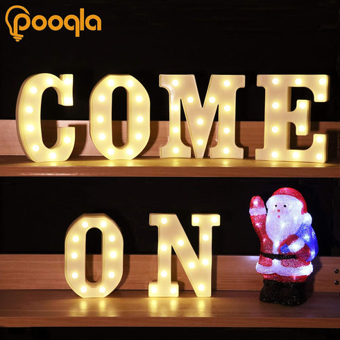 Pooqla LED Marquee Letter Lights Sign, Light Up Alphabet Letter for Home Party Wedding Decoration J...