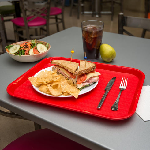 Carlisle FoodService Products Cafe Fast Food Cafeteria Tray with Patterned Surface for Cafeterias, Fast Food, And Dining Room, Plastic, 17.87 X 14...