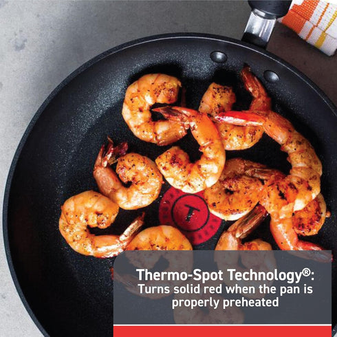 T-fal C4610263 Titanium Advanced Nonstick Thermo-Spot Heat Indicator Dishwasher Safe Cookware Fry Pan, 8-Inch, Black -...