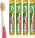 MOUTHWATCHERS Dr Plotkas Extra Soft Kids Toothbrushes Manual Flossing Toothbrushes | Ultra Clean Nano Toothbrushes | 4 Pack - Pink Childrens Tooth...