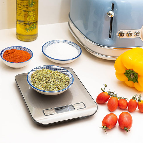 Moss and Stone Digital Kitchen Scale Food Multifunction Accuracy Digital Scale LCD Display 11 Lb 5 Kg, Food Scales Digital Weight Grams and Oz, Ba...