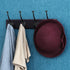 SONGMICS Wooden Wall Mounted Coat Rack 16 Inch Rail with 4 Metal Hooks for Entryway Bathroom Closet Room Dark Brown...