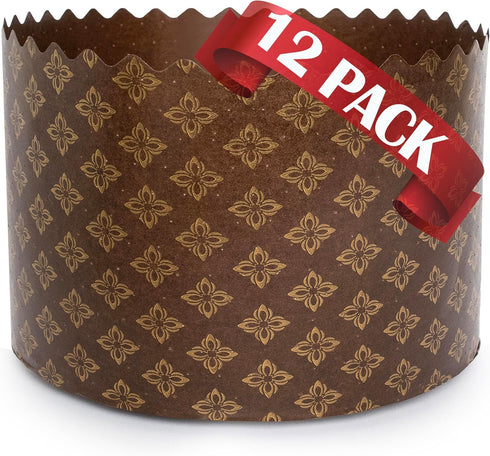 Paska Mold Kulich Panettone Mold (12 Pack 15oz) Easter Bread Paper Mold - Panettone Paper Mold Large Panettone Paper Baking Molds - Easter Bread F...