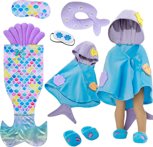 18 Inch Doll Sleeping Bag and Clothes Accessories Set - 18” Doll Clothes Accessories Fits Baby Dolls, 18inch Doll Accessories Include Eye Masks, P...