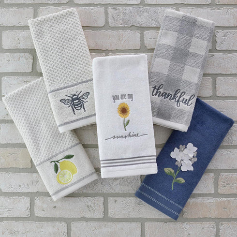 SKL Home by Saturday Knight Ltd. Thankful Plaid Hand Towel (2-Pack), Gray...