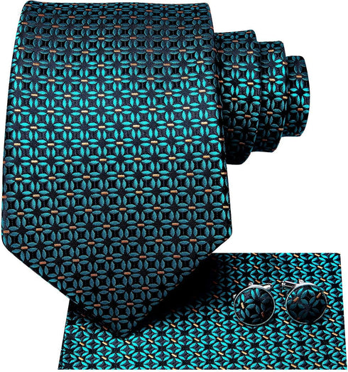 Dubulle Mens Paisely Silk Tie for Men Necktie and Pocket Square Set...