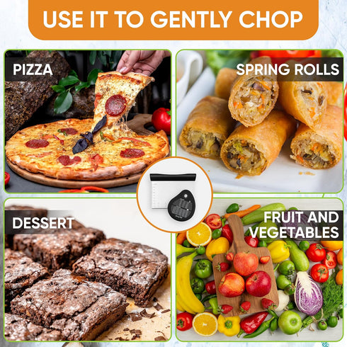 Spring Chef Dough Bench Scraper for Baking with Markings - Stainless Steel Kitchen Dough Cutter Tool with Bowl Pastry Scraper for Pizza, Bread, Pa...
