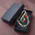 Gold Tone Crystal Pearl Chain Safety Pin Brooch Cardigan Hat Scarf Pin Brooch with Red Lip Charm...