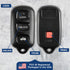 2X KeylessOption Key Fob for 1998 1999 2000 2001 2002 2003 2004 2005 2006 2007 2008 Toyota Camry Solara Sienna Matrix Pontiac Vibe Remote, 3-Butto...