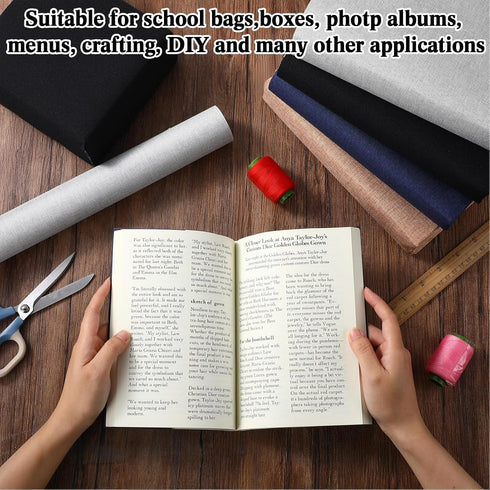 4 Pcs 40 x 16 Inches Book Cloth Bookcover Fabric Surface with Paper Backed Book Binding Cloth Fabric Book Cover for Scrapbooking Album DIY Craft S...