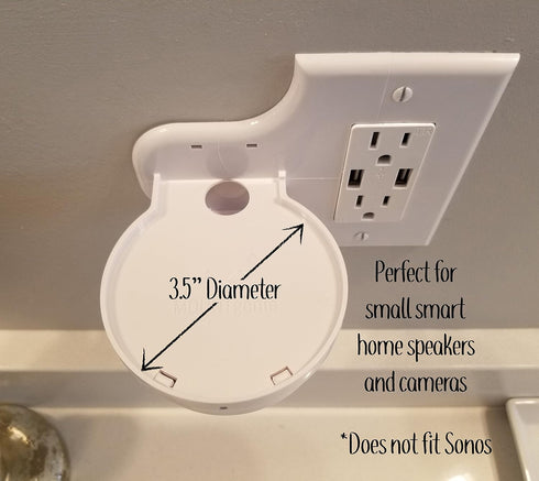 Mount Genie Smart Home Outlet Shelf: Hidden Cord Storage and Extra Custom Short Cords Great for Google Home, Nest, Security Cameras, Smart Speaker...