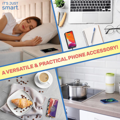 Ultra Slim Wireless Charging Pad for Phones by It’s Just Smart, Fast Charger for iPhone 15 14, Samsung S24 S23, Google Pixel 8 Pro, Android Phones...