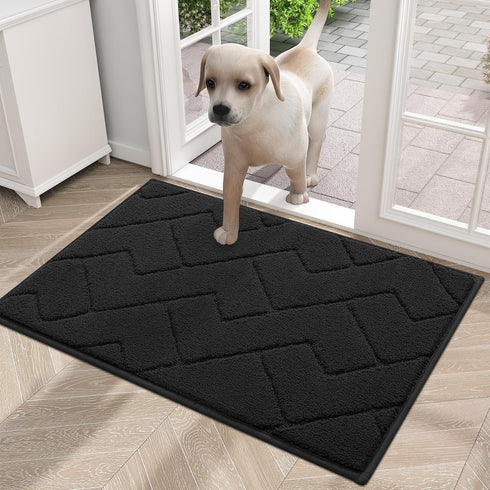 OLANLY Dog Door Mat for Muddy Paws 24x16, Absorbs Moisture and Dirt, Non-Slip Washable Mat, Quick Dry Microfiber, Mud Mat for Dogs, Entry Indoor D...