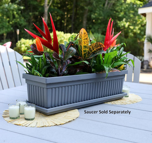 The HC Companies 18 Inch Venetian Rectangular Window Planter Box - Lightweight Plastic Indoor Outdoor Plant Pot with Drainage for Windowsill, Herb...