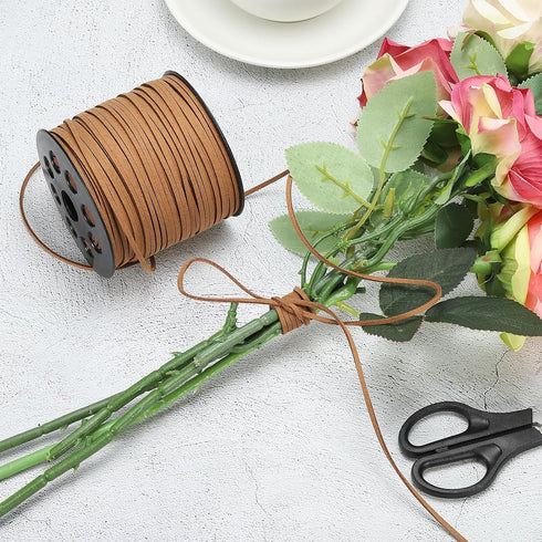 PATIKIL 100 Yards Flat Suede Cord, 2.7mm Leather String Lace Faux Leather Cord with Roll Spool for Jewelry Making Bracelet Necklace Beading DIY Cr...