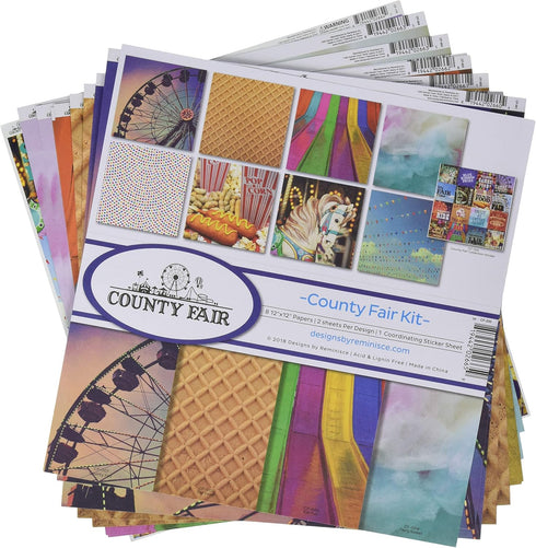 Reminisce County Fair Scrapbook Collection Kit, Multi Color Palette, 12x12 inches...