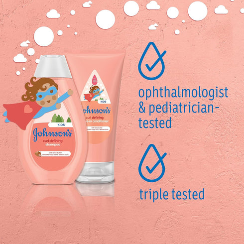 Johnson's Baby Curl-Defining, Frizz Control, Tear-Free Kids' Shampoo with Shea Butter, Paraben-, Sulfate- & Dye-Free Formula, Hypoallergenic & Gen...