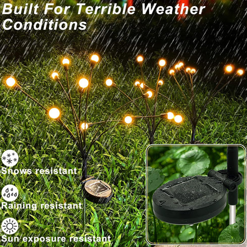 8 LED Solar Powered Firefly Lights, New Upgraded Solar Garden Lights Outdoor Waterproof, Starburst Swaying Solar Lights Decorative for Patio,Yard ...