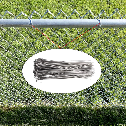 Aiwaiufu Aluminum 8inch 100 Packs Chain Link Fence Ties, 12.5 Gauge Aluminum Wire Hook Ties for Chain Link Dog Fence, Diameter 2mm...
