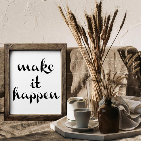 Posterizer 1 pcs-Make It Happen- Positive Uplifting quote-Motivational & Inspirational Art-Quotes and Poems-Gift for Boss, Manager- UNFRAMED Wall ...