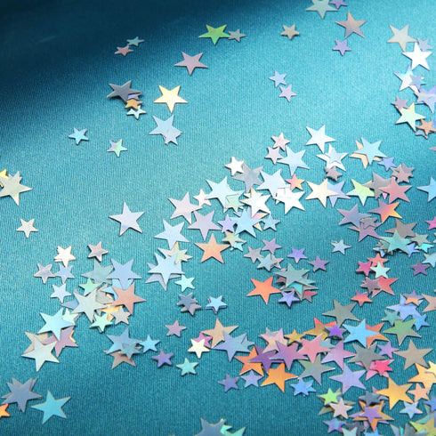 Hestya 60g Star Confetti Glitter Table Confetti Metallic Foil Stars for Party Wedding Festival Decorations(Holographic Silver,10mm and 6mm)...